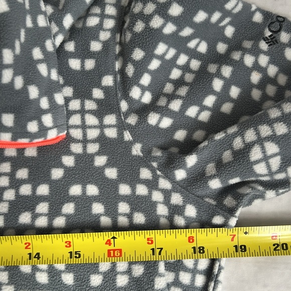 Columbia 1/4 Zip Gray/ White Patterened Lightweight Fleece Shirt - SZ: M - Picture 3 of 7